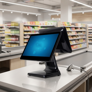 Android Win-dows POS Terminal 15.6 Inch Dual <b>Screen</b> Cash Register for Supermarket Checkout - Product Image 1