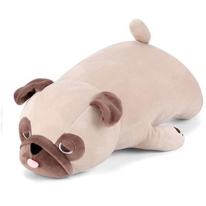 3.5 livres brun peluche bouledogue animaux en peluche Squishy grand jouet oreiller pour le soulagement du Stress adultes enfants pondéré <span class=keywords><strong>carlin</strong></span> jouets - Product Image 1