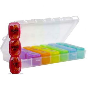 Weekly Organizer <b>7</b> Daily With 21 Compartments Plastic Pill Box Medicine <b>Tablet</b> Organiser - Product Image 3