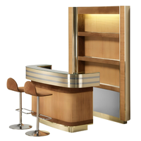 Meuble à vin de luxe italien, design moderne, comptoir de bar en acier inoxydable 304 pour villa et manoir, pièce maîtresse