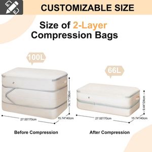 Large Capacity Comforter <b>Storage</b> <b>Bag</b> Self Compression Bedding Organizer Quilt <b>Storage</b> Tote for Closet Underbed Moving - Product Image 2