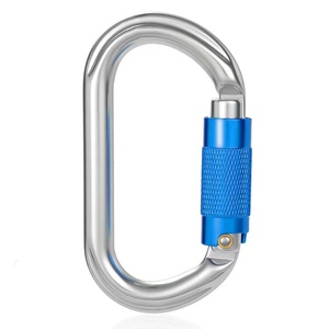 Mosquetones de aluminio en forma de O de alta calidad <span class=keywords><strong>25</strong></span> <span class=keywords><strong>Kn</strong></span> doble bloqueo para escalada en roca y montañismo directo de fábrica - Product Image 2