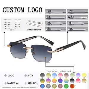 Gafas de Sol Rectangulares Unisex, Media Montura, Lentes Degradadas, 100% Protección UV, Protección Solar para Adultos - Product Image 2