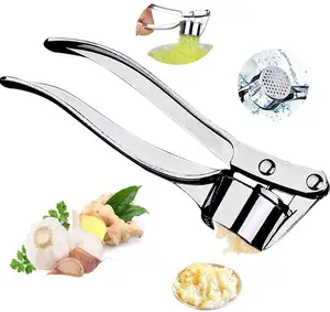 Garlic Press Mincer Ginger Crusher Peeler Squeezer Heavy Duty Stainless Steel Garlic Presser Chopper Professional Food Grade