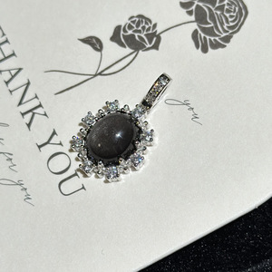 S925 Pure <b>Silver</b> Sparkling Stone Pendant Vintage Geometric Design Simple Elegant Temperament Niche Fashion <b>Rings</b> - Product Image 5