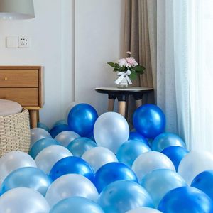 Inflatable Metallic Light Blue <b>Balloons</b> 35cm Long for Birthdays Parties <b>Decorations</b> - Product Image 5
