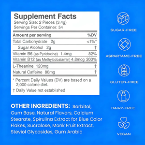 Tablet Kafein Energi L-Theanine Grosir, Permen Karet Penambah Energi & Fokus, Permen Gummy Bebas Gula, Permen Mint Neuro Gum untuk Energi & Fokus - Product Image 2