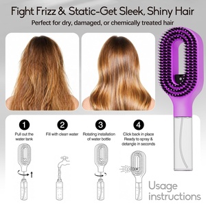 <span class=keywords><strong>Brosse</strong></span> démêlante à brume chaude pour <span class=keywords><strong>cheveux</strong></span> bouclés et ondulés, <span class=keywords><strong>brosse</strong></span> de coiffage lissante pour contrôle continu des frisottis et des mèches rebelles - Product Image 3