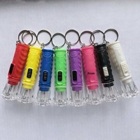 Mini-lampe torche électronique portable en forme de macaron, lumineuse, avec cordon, vente en gros.