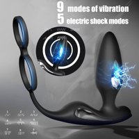 S-hande Plug anal vibrant à électrochocs pour femmes, anneau pénien télécommandé, plug anal pour femme et homme