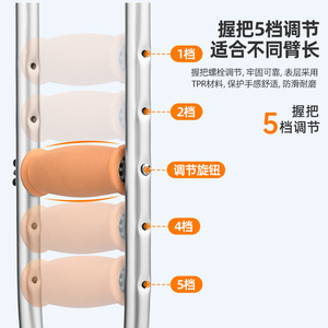 Muletas Ligeras de Doble Soporte Axilar para Ancianos y Discapacitados, Bastones Médicos Antideslizantes para la Recuperación de Fracturas, Diseñados para - Product Image 4