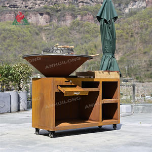 Barbekü çukur corten çelik taşınabilir açık barbekü ateş çukuru bahçe ızgara ile metal barbekü ateş çukuru - Product Image 2