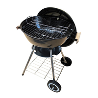 Barbecue portable de 18 pouces, barbecue au charbon de bois en émail de porcelaine avec pieds en acier inoxydable