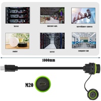 Cable de Extensión USB 3.1 de 10bps, Resistente al Agua IP68, Tipo-C Macho-Hembra, para Carga y Transferencia de Datos, con Chasis M20