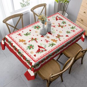 Venta al por mayor de fábrica Mantel de Navidad Decoraciones rectangulares de PVC para cocina Comedor Lavable a prueba de agua para hoteles - Product Image 1