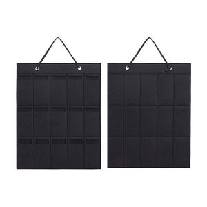 Organisateur mural multifonctionnel en tissu lin et coton fait main avec poches de rangement suspendues pour la maison, la porte, le placard – Cadeau promotionnel d'entreprise - Product Image 2