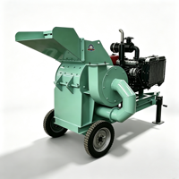 Broyeur à marteaux mobile diesel 40KW Huadong, type 500, capacité 1T/H, broyeur multifonctionnel pour bois, bambou, livres, pailles et déchets agricoles