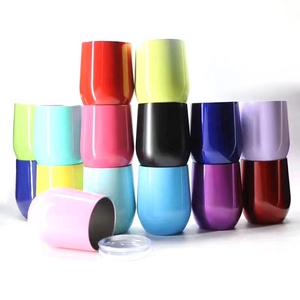 Gobelet à vin isotherme en acier inoxydable - Verre à vin de 12 oz avec couvercle coulissant et paille réutilisable, idéal pour garder les cocktails au frais - Product Image 1