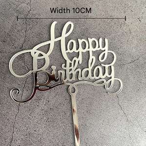 Decoración de <span class=keywords><strong>Fiesta</strong></span> de Cumpleaños en Oferta, Letras de Acrílico Cortadas con Láser Personalizadas con la Frase 'FELIZ CUMPLEAÑOS', Adorno para Pastel - Product Image 4