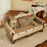 Griffoir pour chat en forme de canapé vintage européen, lit pour chat en carton ondulé, résistant à l'usure, pour chats d'intérieur