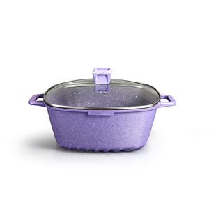 Cuisine professionnelle carrée en aluminium grande cuisine pas cher <span class=keywords><strong>rose</strong></span> <span class=keywords><strong>camping</strong></span> revêtement céramique antiadhésif ensemble de casseroles en <span class=keywords><strong>granit</strong></span> avec logo - Product Image 3