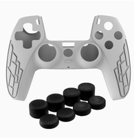 Pour manette PS5 Housse de protection en silicone Étui en caoutchouc souple anti-dérapant avec 8 poignées de pouce