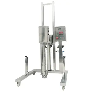 High-shear lifting cosmetic mixer that mixes materials efficiently, quickly and evenly