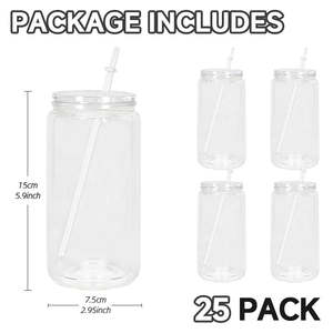 Snowglobe Tumbler dengan lubang bor 16 oz salju akrilik bola dunia Tumbler cangkir dinding ganda cangkir plastik bening dengan tutup dan sedotan - Product Image 3