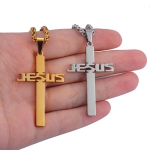 Pendentif en acier inoxydable tendance, croix religieuse, bijoux pour hommes et femmes, vente chaude - Product Image 3