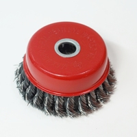 Brosse à disque plate en fil d'acier inoxydable de qualité industrielle, personnalisable, pour le meulage, compatible OEM, diamètre 1 pouce, longueur des brins 1 pouce