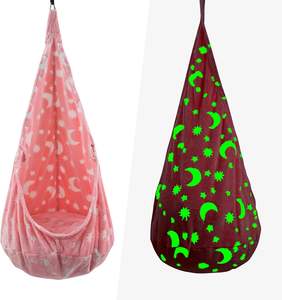 Balançoire sensorielle qui brille dans le noir, design luminescent, balançoire en forme d'étoile et de lune, hamac de thérapie intérieur pour enfants - Product Image 1