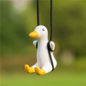 Autonomy Swing Duck Pendant Alloy Cartoon Car Interior Decoration For Men And Women Rearview <b>Mirror</b> Accessory - Product Image 1