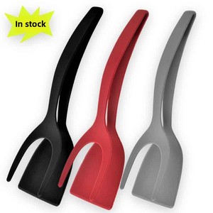 Wholesale Non-Stick & Heat Resistant Nylon Flip <b>Spatula</b> 2 in 1 Flipper with Tongs for <b>Burger</b> Steak Omelets - Product Image 3