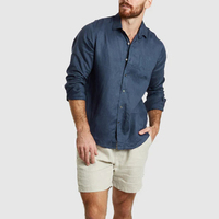 Chemises en lin pour hommes Vêtements de bureau Respirant Marque personnalisée Casual T-shirts de qualité pour hommes