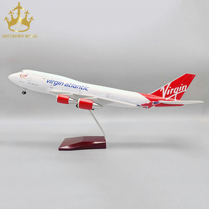 Regalo Empresarial, Modelo de Avión <span class=keywords><strong>Boeing</strong></span> <span class=keywords><strong>747</strong></span> Virgin Girl de 47CM 1/150 con Luces LED Activadas por Sonido y Ruedas de Aterrizaje - Product Image 2