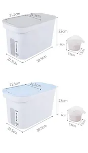 Haixin 10kg גבוהה ערך פלסטיק אורז אחסון מיכל תיבת אורז אטריות דלי עם כוס מדידה