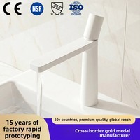 Robinet de lavabo moderne minimaliste multicolore en laiton, monocommande, monotrou, à poser sur le plan, eau chaude et froide, avec cartouche céramique, pour salle de bain