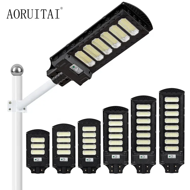 AORUITAI inteligente integrado ABS 100 200 300 400 500 600 Watt exterior LED Panel solar farola