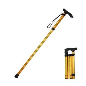 Bastón plegable de aluminio de 4 secciones de <span class=keywords><strong>alta</strong></span> calidad bastón ajustable para adultos mayores actividades al aire libre senderismo escalada - Product Image 5