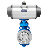 Vanne papillon pneumatique à joint rigide Kawamoto, corps forgé WCB, raccord Tri-Clamp, résistante aux hautes températures pour l'eau