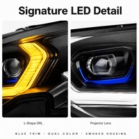 Pour BMW G20 Série 3 2018-2022 Phare LED style laser, DRL bicolore, clignotant séquentiel, boîtier noir, mise à niveau