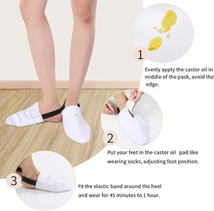 แผ่นประคบน้ำมันละหุ่งสำหรับเท้า แผ่นประคบเท้าดีท็อกซ์แบบใช้ซ้ำได้ ถุงเท้าคลุมนิ้วเท้าแบบซ่อน น้ำมันละหุ่งสำหรับเท้าสำหรับผู้ชาย - Product Image 4