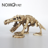 Offre Spéciale paysage ornemental en résine squelette de petit dinosaure pour terrarium de reptiles
