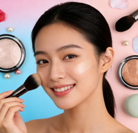 Palette de maquillage visage compacte personnalisée en gros, végane, sans cruauté, avec un seul illuminateur scintillant, marque privée, avec votre logo