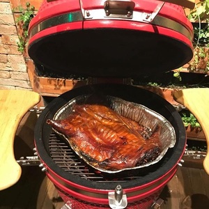 AUPLEX Pizza <span class=keywords><strong>Barbecue</strong></span> 21 pouces rouge extérieur BBQ Kamado <span class=keywords><strong>Grill</strong></span> pour camping <span class=keywords><strong>Chef</strong></span> avec machine à pierres en acier Fumeur d'intérieur sans fumée - Product Image 3