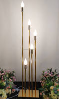 Lanternes de mariage en métal doré, décorations de fond de scène de mariage, lumières d'allée à LED, décorations de mariage pour les fêtes et les événements