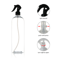 Bouteille pulvérisateur à gâchette vide en PET ambre noir de 2 oz, 3 oz, 4 oz, 8 oz, 16 oz, 32 oz pour cosmétiques faciaux et nettoyage