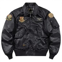Blouson aviateur en cuir véritable Top Gun CWU-36 - Zippé, brodé, style streetwear, service OEM