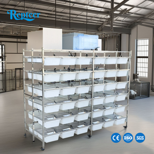 Cage à souris et à rats double face moderne et simple de luxe en acier inoxydable à mailles résistantes pour élevage en laboratoire avec plateau en plastique - Product Image 1