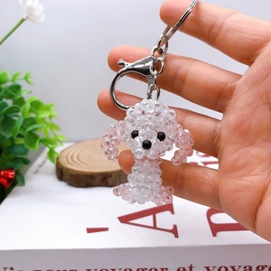 Accesorios colgantes para bolsos de mujer, llavero de coche hecho a mano para niñas, decoración para mochilas escolares, regalo de cumpleaños, lindo llavero pequeño de caniche - Product Image 3